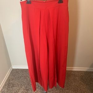 Palazzo pants with leg flap
